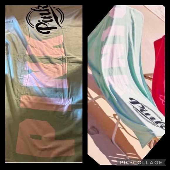 PINK Victoria's Secret Accessories - Vs Pink beach towel 2016 holiday collection Boyfriend oversized sea foam